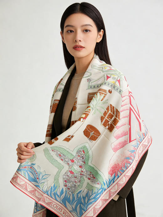 秋冬特惠💰420 LV围巾 L.vip 定制级别  【双面同色高奢丝绒方巾，绒级别的超柔触感】 商品图0