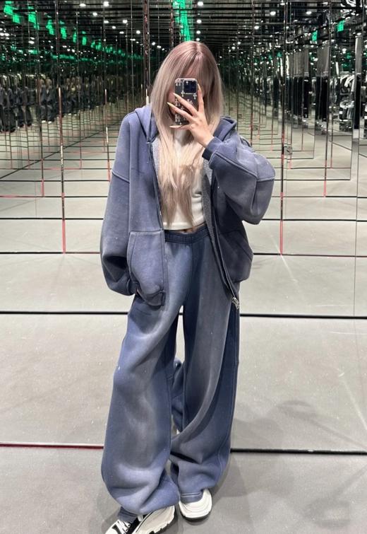 女款阔腿闪钻厚绒长裤 可配套装la002 商品图3