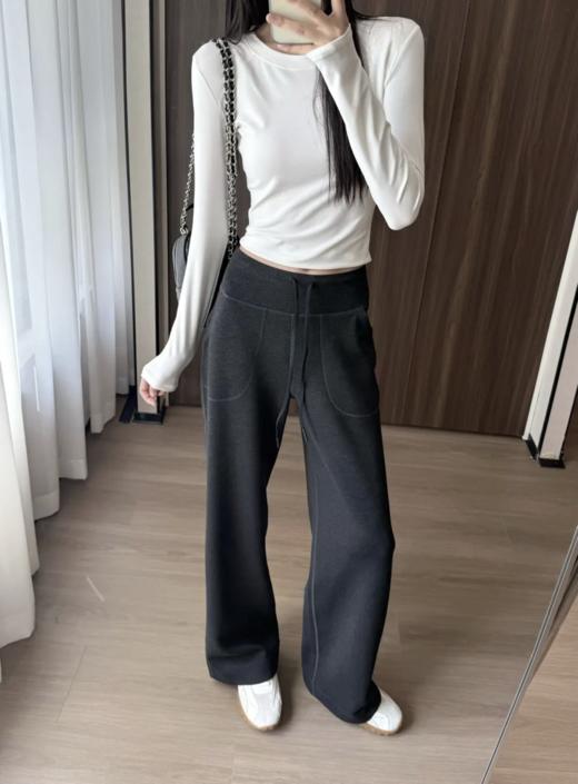 【Lulu同厂 原版980 我们少个0！莫代尔云纱漫步裤】奢华触感 垂坠面料 直筒微喇 兼具西裤魅力与休闲裤的自在 商品图0