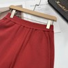 F010407冬季新款加绒加厚拉腿显瘦红色羊毛阔腿裤 商品缩略图2