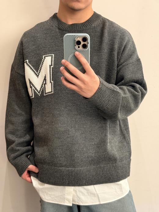 中性款提花假两件针织衫毛衣hu016 商品图4