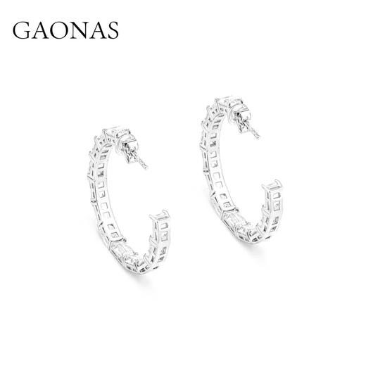 GAONAS  时尚摩登白色圈圈耳环11783EW 商品图2