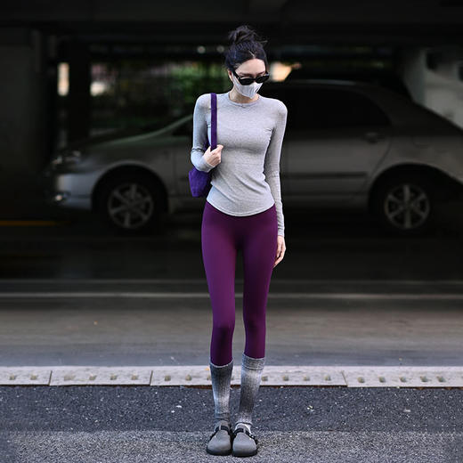 Beemen秋冬裸感小轻闲长袖瑜伽服 7A 级抗菌  裸感高弹健身跑步训练长袖 商品图4