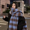 【保暖百搭❗️马海毛格子围巾】温暖柔软，秋冬御寒，黑白女冬季韩系氛围感加厚仿羊绒围脖男生女生 商品缩略图1