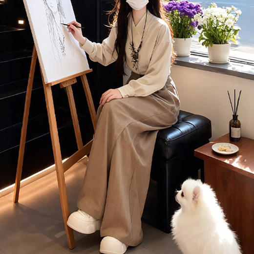 裁缝学苑AS620新中式国风衬衫纸样休闲裤子小衫女装上衣套装打版裁剪图纸 商品图2