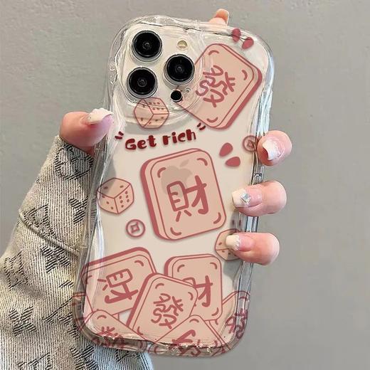 【“发财”❗️纳福苹果手机壳】马年大吉，福气上手，好运连连！新年春节喜庆麻将适用苹果17PROMAX苹果15promax手机壳i14新款12防摔11/13透明14Pro壳 商品图3