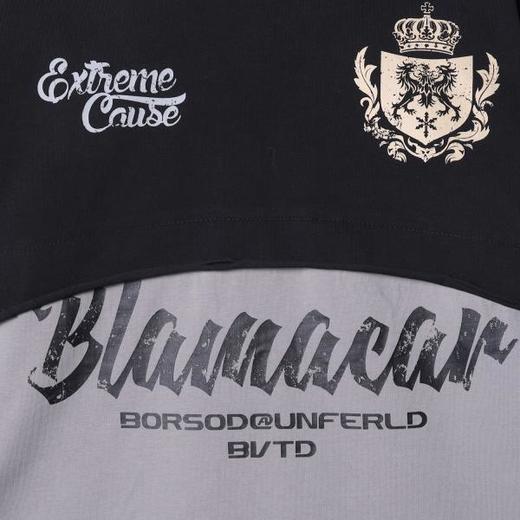 F7273SDSA男士秋冬新款痞帅男装美式破洞拼色圆领长袖T恤百搭时尚上衣 商品图3