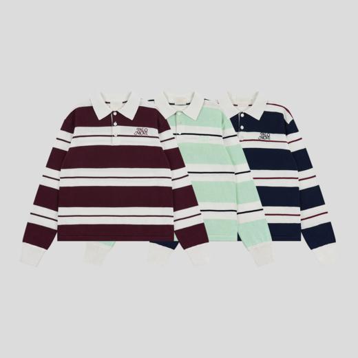 GOODBAI PALOMOVE 春夏新款撞色条纹宽松POLO领针织上衣女 商品图1