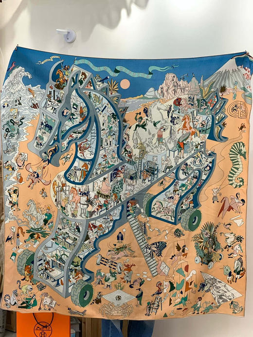 秋冬特惠💰450 爱马仕围巾 “马术学院”双面同色丝绒披肩～手工卷边丝绒方巾 商品图8