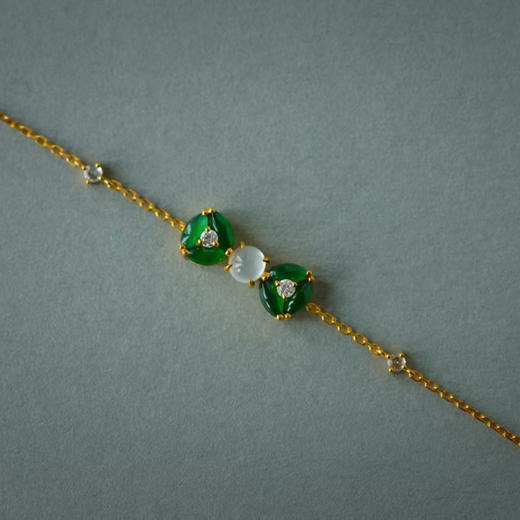 龢盒原创 二款百搭18k金镶翡翠手链 商品图1