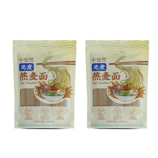 十分可免煮燕麦拌面粗粮中老年食品非油炸高纤2包方便速食Q弹爽滑 商品图4