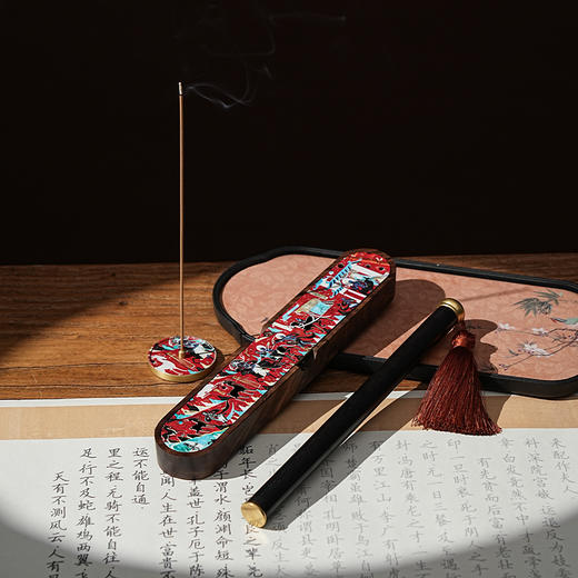 【敦煌鹿王本生壁画香器套装】敦煌福泽鹿王本生香器套装 家用室内香底座摆件线香插（不含线香） 商品图3