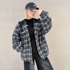NC撞色连帽格子夹棉外套51028（黑） 冬季 154040190321 商品缩略图1