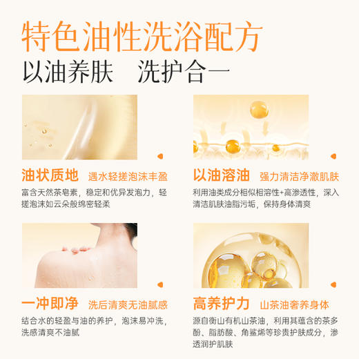 【沐浴油】膜法山茶滋润洁肤沐浴油350ml 商品图3