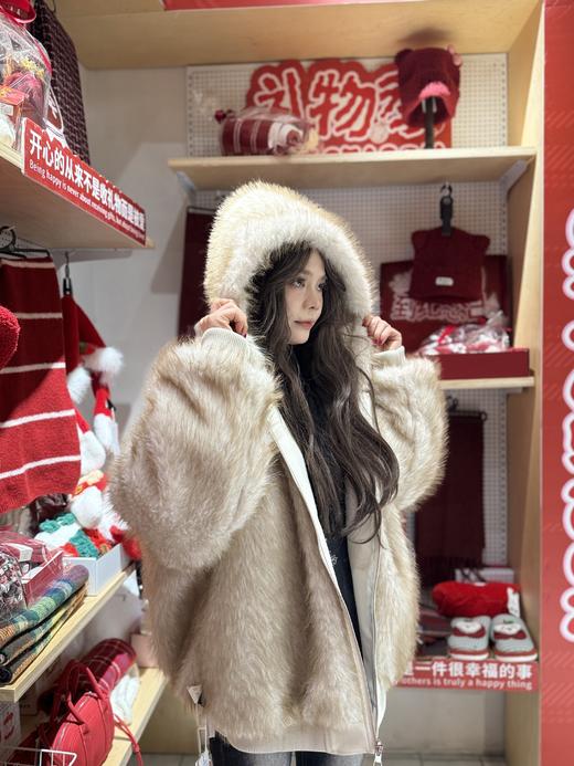 拉链连帽休闲毛毛双面穿派克服外套-纪念日百货门店同款167995177 商品图2