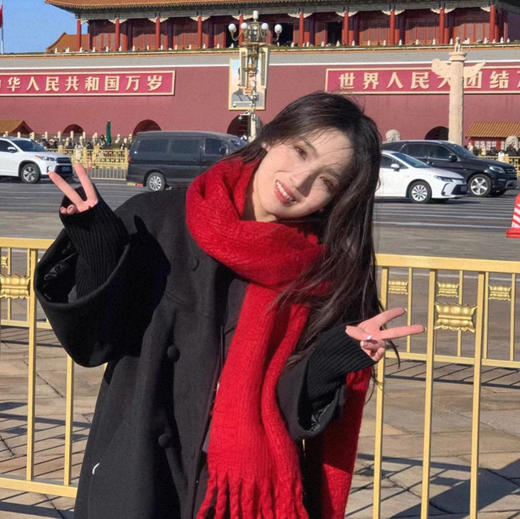 【软糯亲肤❗️加厚保暖百搭围巾】韩系氛围感，保暖又时髦，不挑人！雾霾蓝蓝色系女冬季新年马年新款披肩两用围脖 商品图8