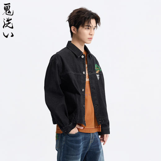 ONIARAI/鬼洗26春季新品青松仿手绣落肩牛仔休闲外套男式 B340251 商品图2