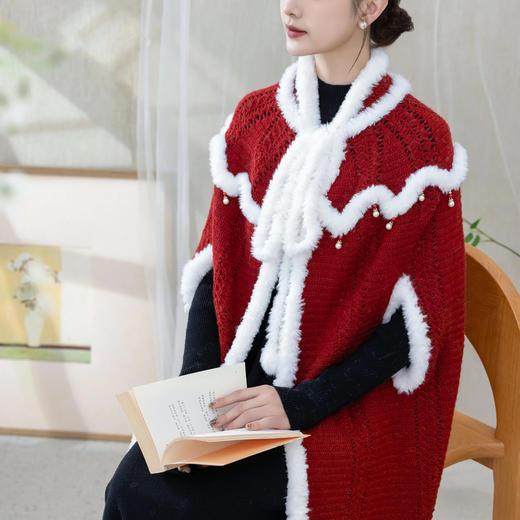 苏苏姐家晴雪斗篷手工diy钩针外套上衣编织毛线团冬材料包 商品图3