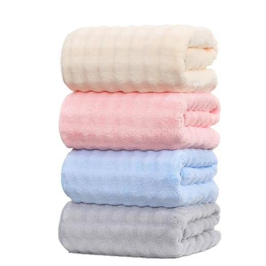 雀说 大浴巾加厚90*175珊瑚绒菠萝格成人速干吸水毛巾 商品图4