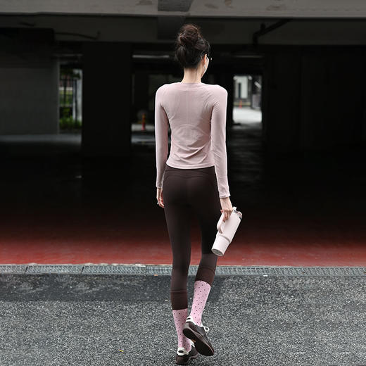 Beenem高腰裸感腰精瑜伽长裤  高士徕卡面料M 线翘臀高腰细腰 吸湿速干侧边带口袋运动紧身裤 商品图3