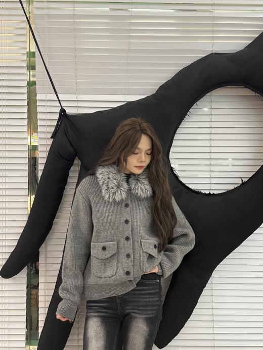 气质百搭毛领开衫毛衣外套-纪念日百货门店同款168693605 商品图6