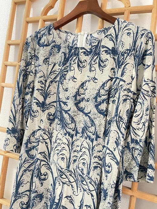 「断码清仓」精品绝美100%桑蚕丝新中式高开叉改良旗袍连衣裙 L码  ZFYY297 商品图1