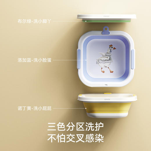 【洗浴用品】嫚熙婴儿洗脸盆宝宝洗屁屁洗脚盆新生婴儿专用婴幼儿洗屁股折叠盆 商品图2
