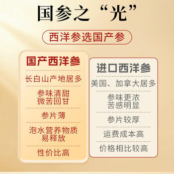 敖东长白山西洋参片250g 花旗参片泡水高皂苷送长辈滋补品约0.8cm /传统滋补 /滋补参茸 /西洋参 商品图2