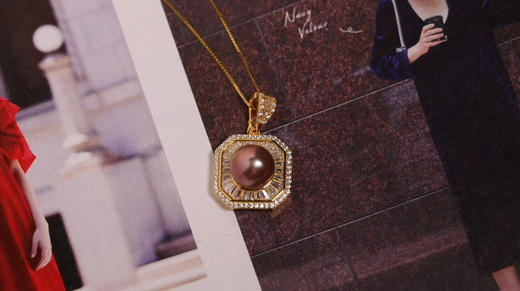 香水瓶吊坠 紫色淡水珠 10-11mm ji光 面圆 925银镶嵌 商品图2