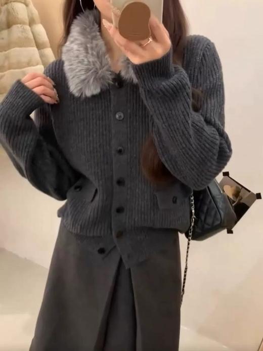 气质百搭毛领开衫毛衣外套-纪念日百货门店同款168693605 商品图9