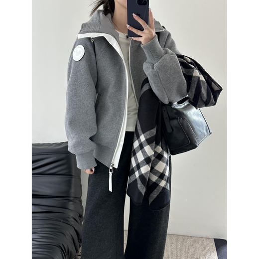 【羊毛加厚飞行羽绒服】鹅家同款 上身抗风有型 小立领帽子设计 商品图2