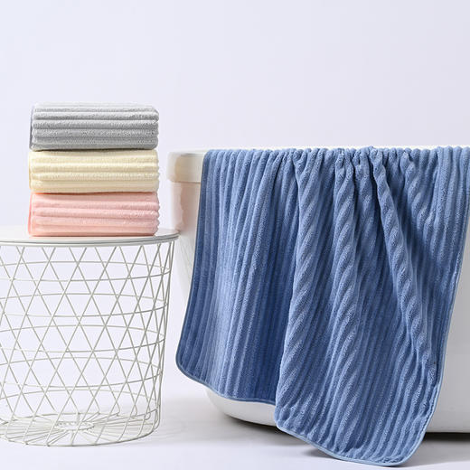 雀说 大浴巾加厚90*175珊瑚绒菠萝格成人速干吸水毛巾 商品图3