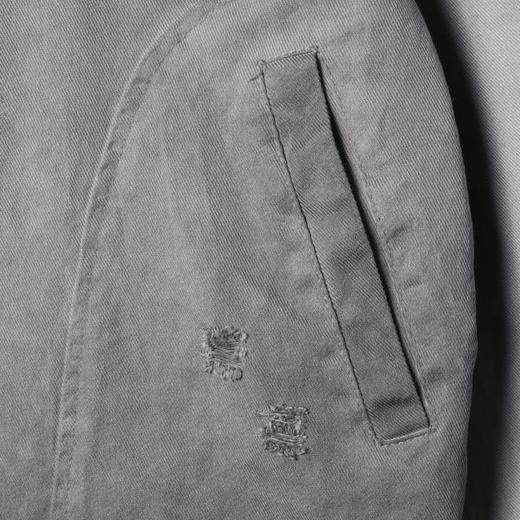 F7122SDSA秋冬新款痞帅男装简约做旧磨破斜拉链设计翻领夹克外套百搭 商品图2