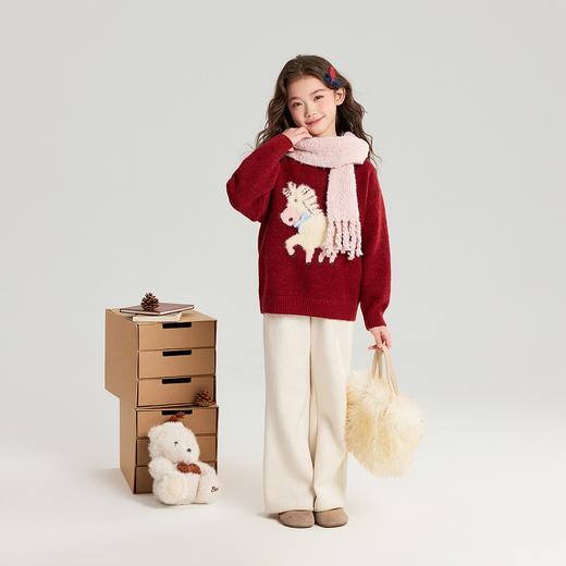 【喜迎新春，儿童马年系列毛衣】【新年必备，可亲子穿】SIIJJEYY秋冬新款儿童新年红色马年毛衣系列男女中大童新年红拜年服毛衣 商品图9