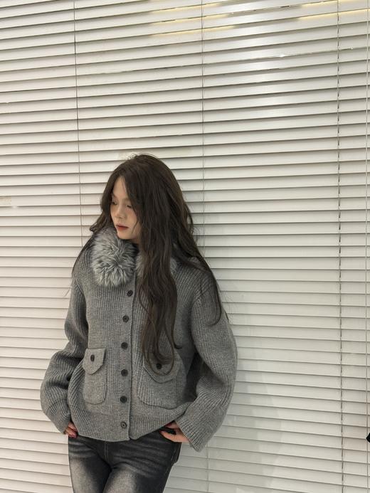 气质百搭毛领开衫毛衣外套-纪念日百货门店同款168693605 商品图4