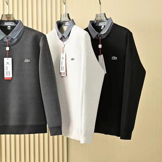 F010436男士25s冬季新款加绒加厚羊毛假两件衬衫领保暖毛衣 商品图2