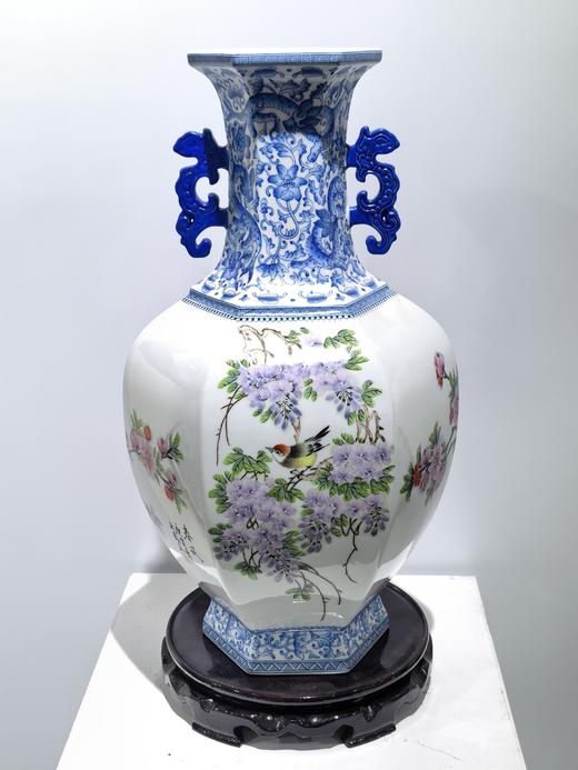 春汛六方双耳瓶 商品图0