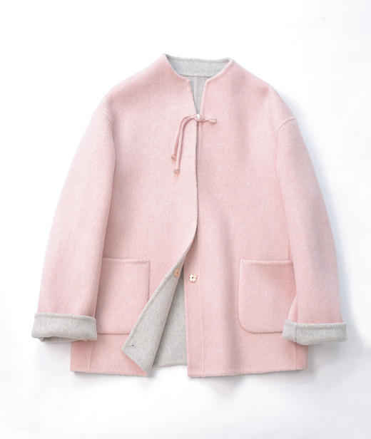 新款新中式拼色双面羊毛外套 商品图7