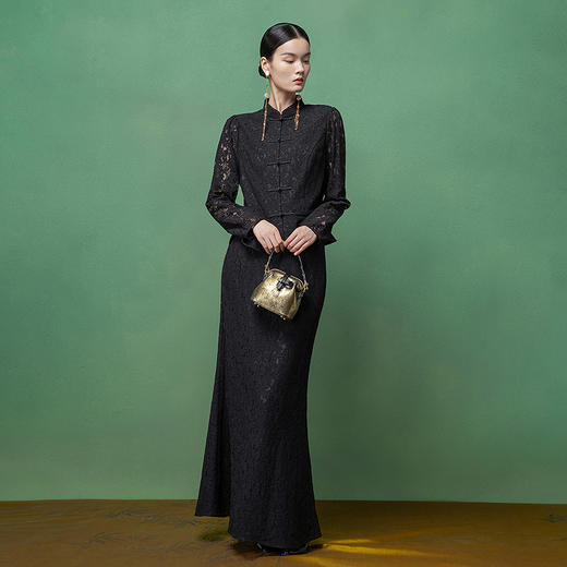 【林栖设计小店】【马面裙好搭档】蕾丝花影|新中式荷叶边拼接2026早春新款外套上衣1961113 商品图9