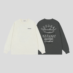 GOODBAI 新款oversize黑白组合印花休闲圆领宽松长袖T恤男女同款