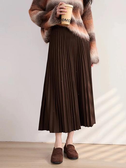F010406冬季星闪亮片羊毛百褶裙大摆A字半身裙 商品图8
