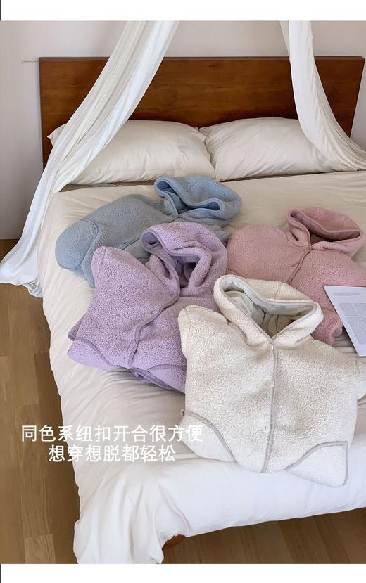 2025秋冬新款羊羔绒家居服大睡袍 带帽子宽松加厚保暖治愈系可外穿 商品图9
