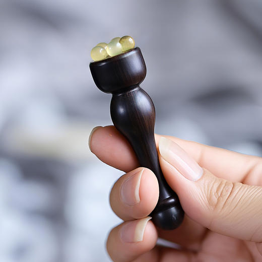 【原木无漆更健康❗️自然变美工具】紫光檀小莲蓬面部按摩器脸部美容眼部拨筋棒全套护肤工具实木无漆。jc 商品图3