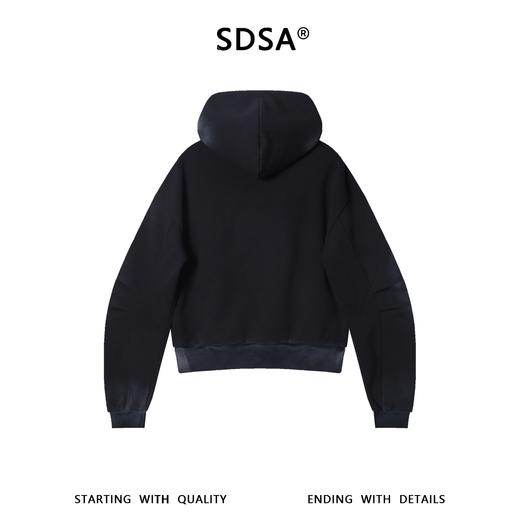 F7281SDSA男士秋冬新款痞帅男装复古重磅拼接可拆卸半拉链连帽卫衣百搭 商品图5