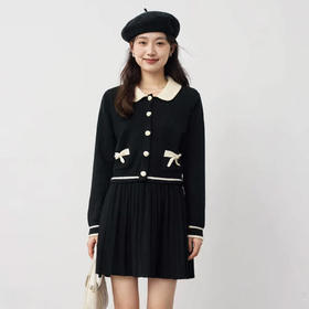 奢姿大码女装2025冬季时尚撞色娃娃领两件套胖妹妹气质减龄套装9854969970