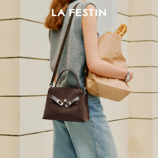 【622625】抱抱手提包包女式秋冬牛皮通勤斜挎邮差包凯莉包RJ053 商品图5