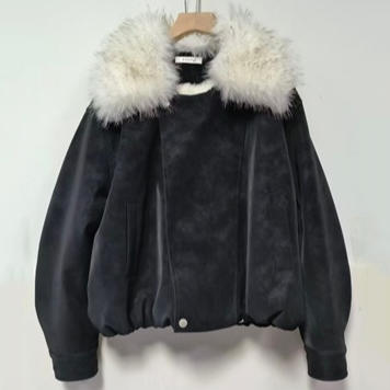 ZC翻毛领夹毛抽摆麂皮外套51029 冬季 213144222572 商品图0