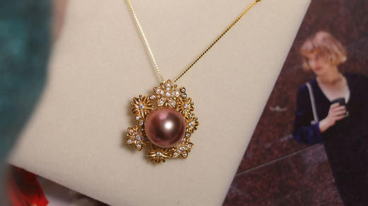 紫色淡水珍珠吊坠 ji光，基本无暇 面正圆 11-12mm  925银配件 商品图5