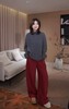 F010407冬季新款加绒加厚拉腿显瘦红色羊毛阔腿裤 商品缩略图13