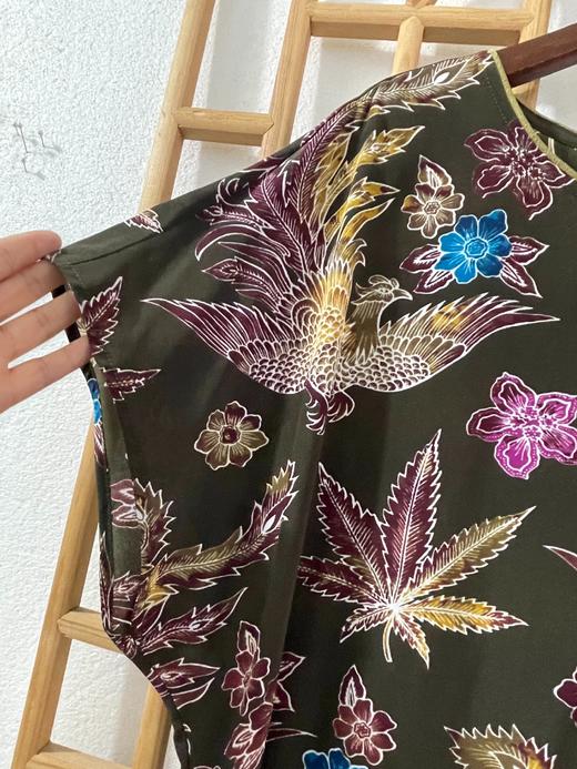 「断码清仓」精品连肩袖侧开叉阔太太100%桑蚕丝连衣裙衫 L码  ZFYY298 商品图2